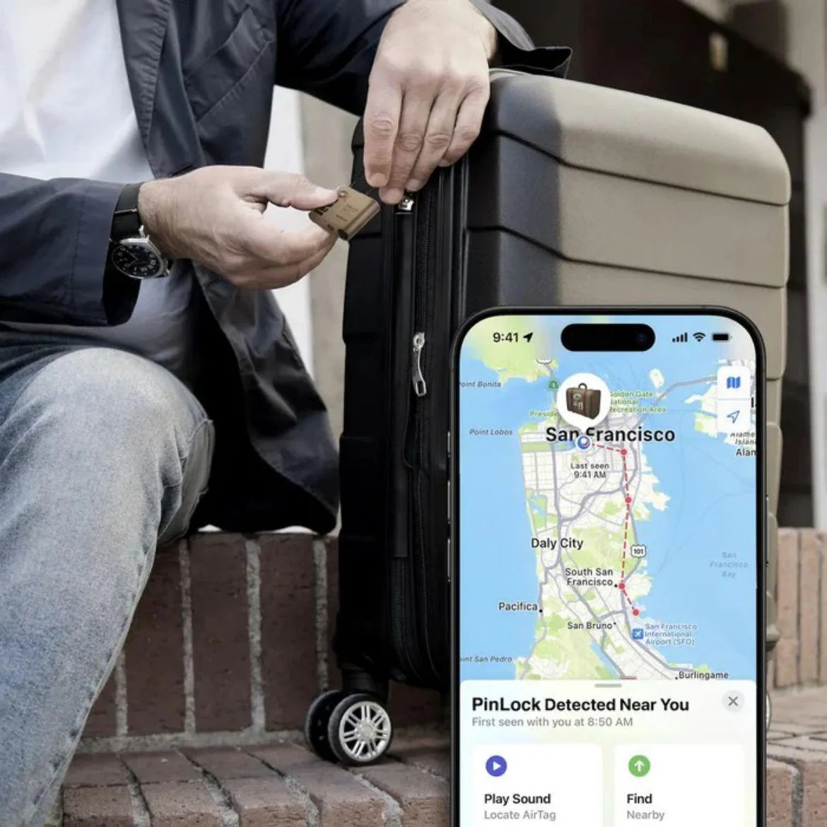 قفل موماكس PinLock الذكي, متوافق مع ابل فايند ماي | Momax PinLock TSA Padlock with Apple Find My Locator