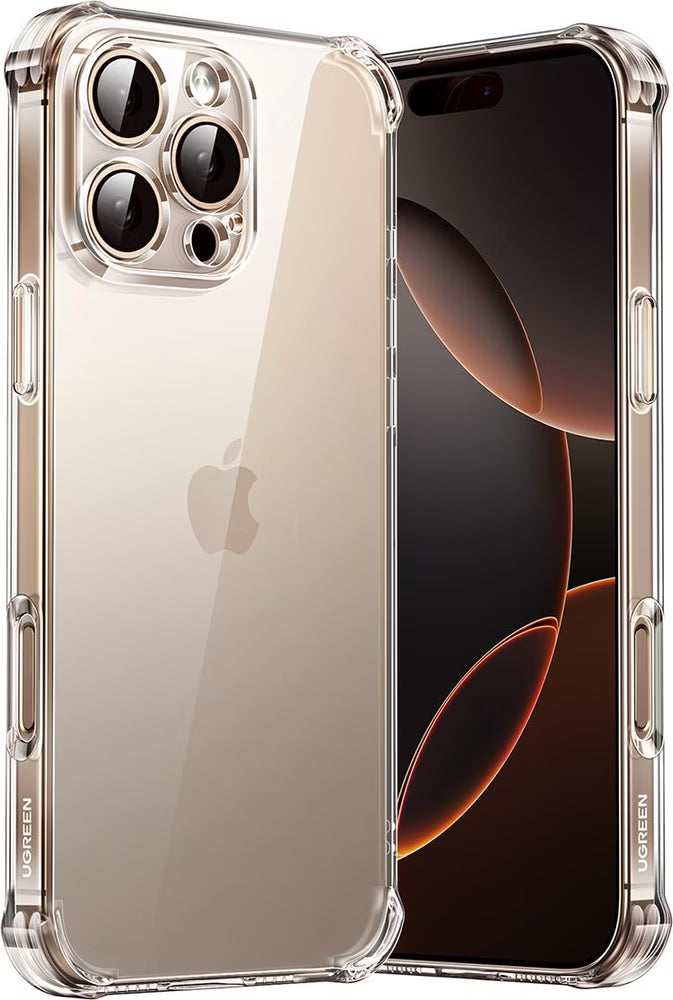UGREEN Bright Cushion Protective Case for iPhone 16 Pro Max (Clear) | كفر حماية يونيجرين برايت كوشن لآيفون 16 برو ماكس (شفاف)