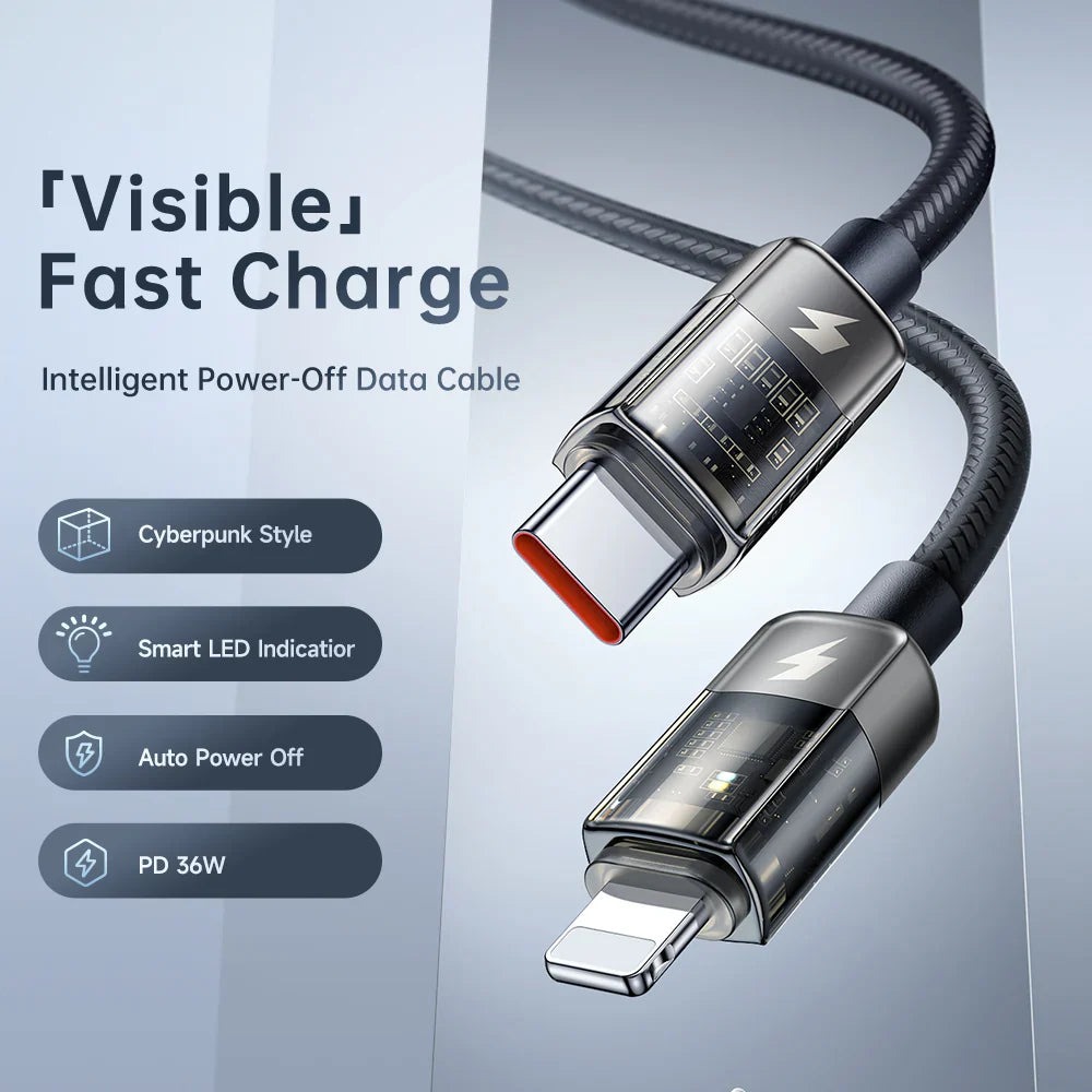 Kabloya Daneyên Zelal a Ji Type-C ya Mcdodo Auto Power Off bo Lightning 1.2m