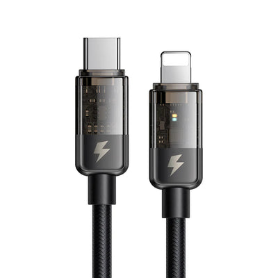 كيبل مكدودو تايب سي إلى لايتننغ شفاف بطول 1.2 متر | Mcdodo Type-C to Lightning Transparent Data Cable 1.2m