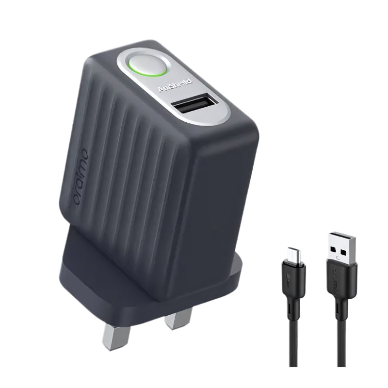 شاحن جداري أورايمو مع كيبل مايكرو | Oraimo Charger kit UK OCW-U68D+M53 Deep Spring