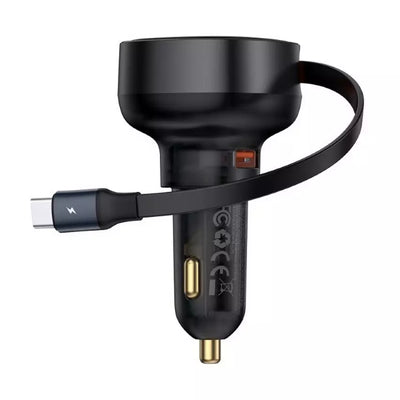 Baseus Type-C Car Charger, 60 Watts, Black | شاحن سيارة بيسوس Type-C 60 واط - أسود