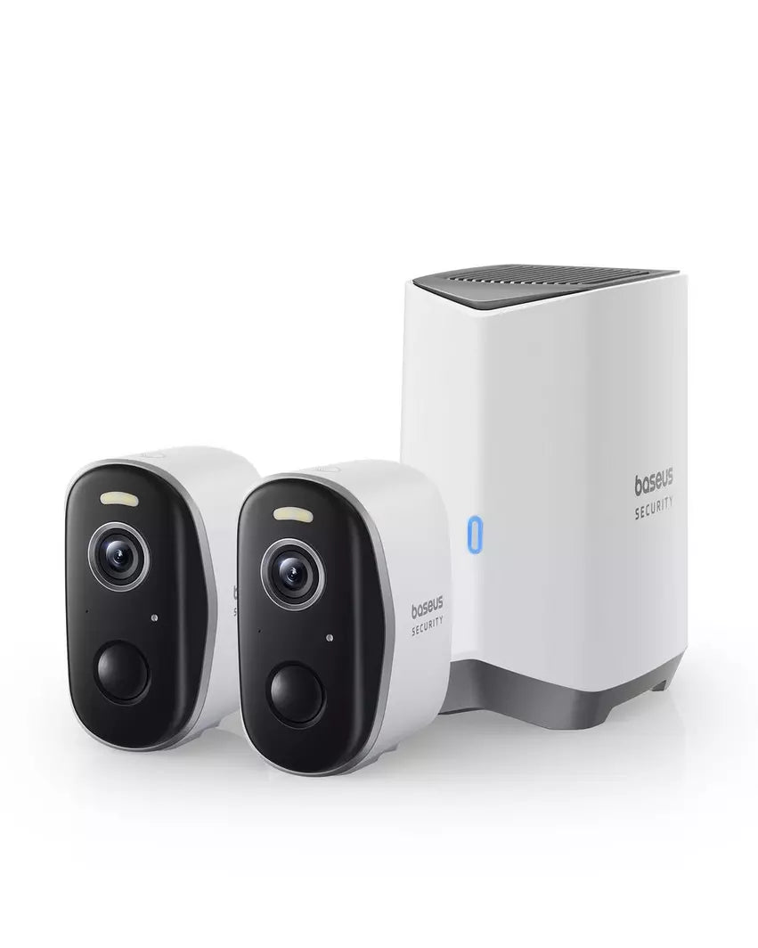 Baseus Security N1 Outdoor Camera 2K 2-Cam Kit White UK | كاميرا بيسوس الأمنية N1 خارجية 2K طقم كاميرتين أبيض UK