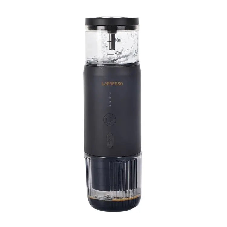 ماكينة إسبريسو محمولة LePresso مع مقياس حرارة حراري – أسود | LePresso Portable Espresso Machine with Thermal Meter – Black
