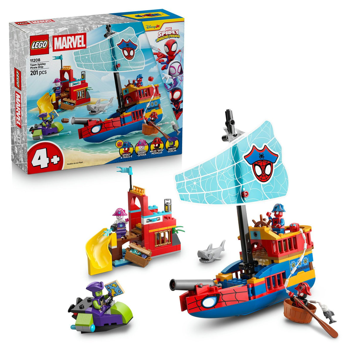 ليغو سفينة قراصنة فريق سبايدي | LEGO Marvel Team Spidey Pirate Ship 11208