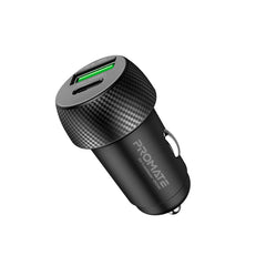 Promate DriveGear-20W شاحن سيارة مصغر 20 واط بمنفذين - صورة أمامية