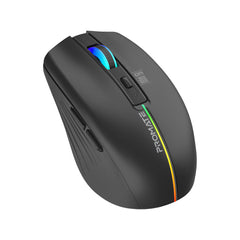 Promate Kitt Black wireless ergonomic mouse with RGB lights - main view