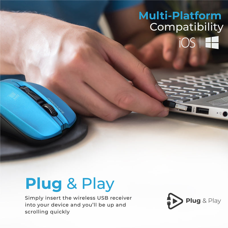 Promate Contour Blue mouse USB receiver detail