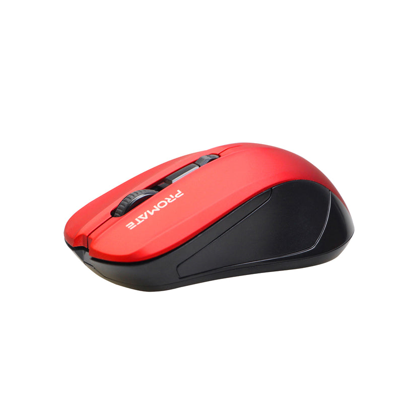 Promate Contour Red comfort performance wireless ergonomic mouse - main view