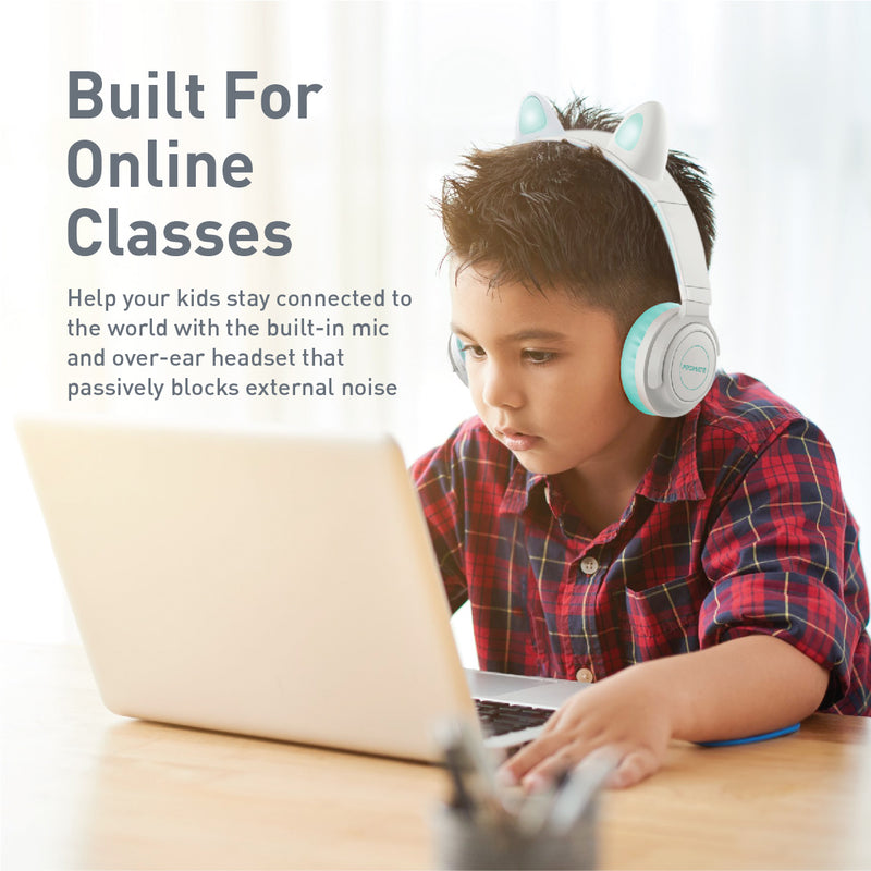Promate Panda KidSafe Wireless Kids Headset 1000mAh Aqua-Detail