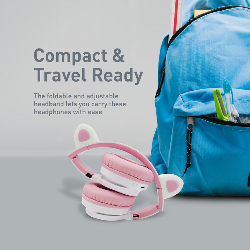 Promate Panda KidSafe Wireless Kids Headset 1000mAh Bubble Gum-Lifestyle