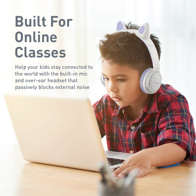 Promate Panda KidSafe Wireless Kids Headset 1000mAh Lilac-Detail