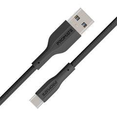 Promate XCord-AC Black super flexible USB-A to USB-C cable 1m - main view