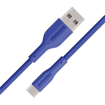 Promate XCord-AC Navy super flexible USB-A to USB-C cable 1m - main view