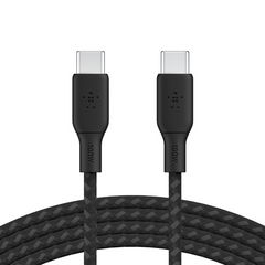 كيبل بيلكن BoostCharge المضفر تايب سي الى تايب سي بقدرة شحن 100 واط وبطول 3 متر | Belkin BoostCharge USB-C to USB-C Braided Cable 100W PD 3M