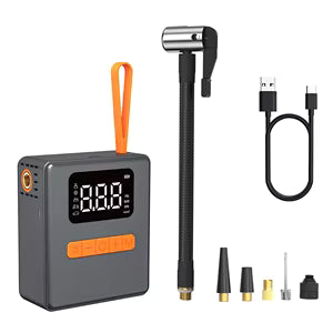 مضخة هواء Lenyes المحمولة بشاشة رقمية وإيقاف تلقائي وإضائة LED للسيارات وحالات الطوارئ | Lenyes Portable Air Pump Digital Display Auto Stop LED Emergency Light Fast Inflation