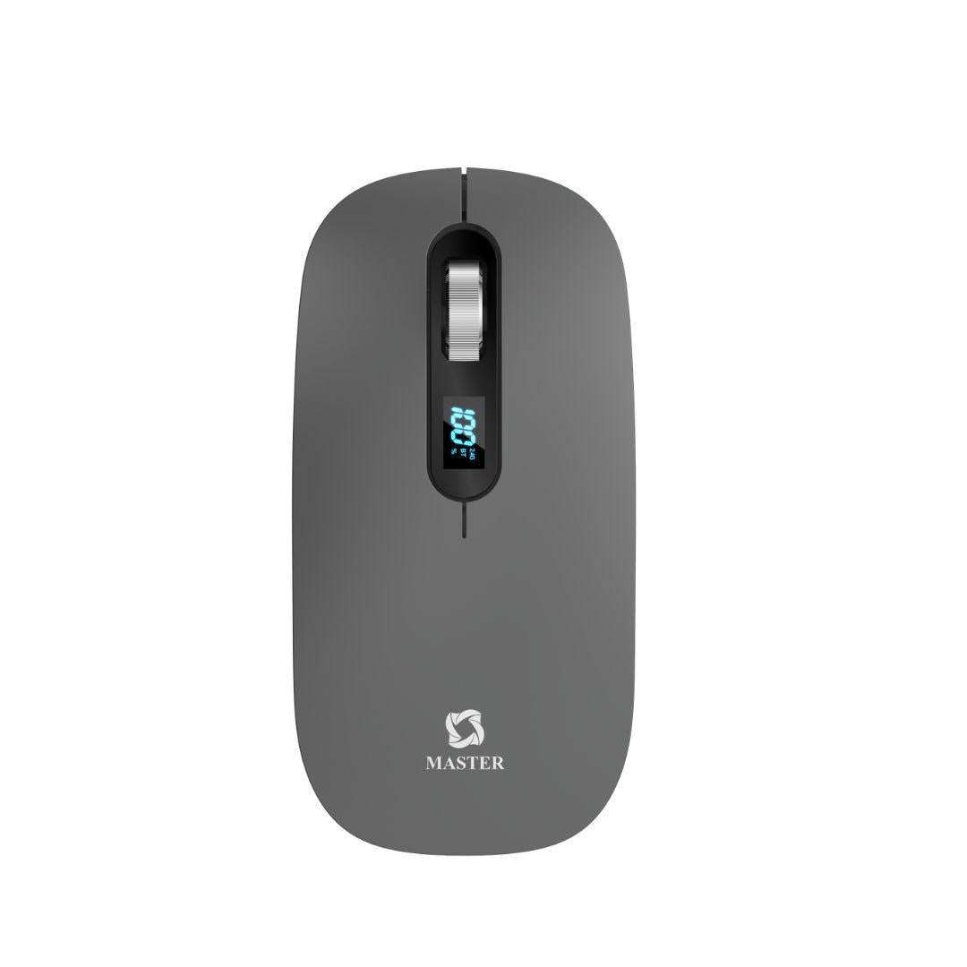 Master Wireless Mouse 1600 DPI Battery Display Black-Front