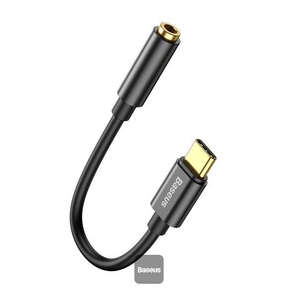 Baseus Type-C to 3.5mm Audio Adapter L54 Black | محول بيسوس من Type-C إلى 3.5mm أسود