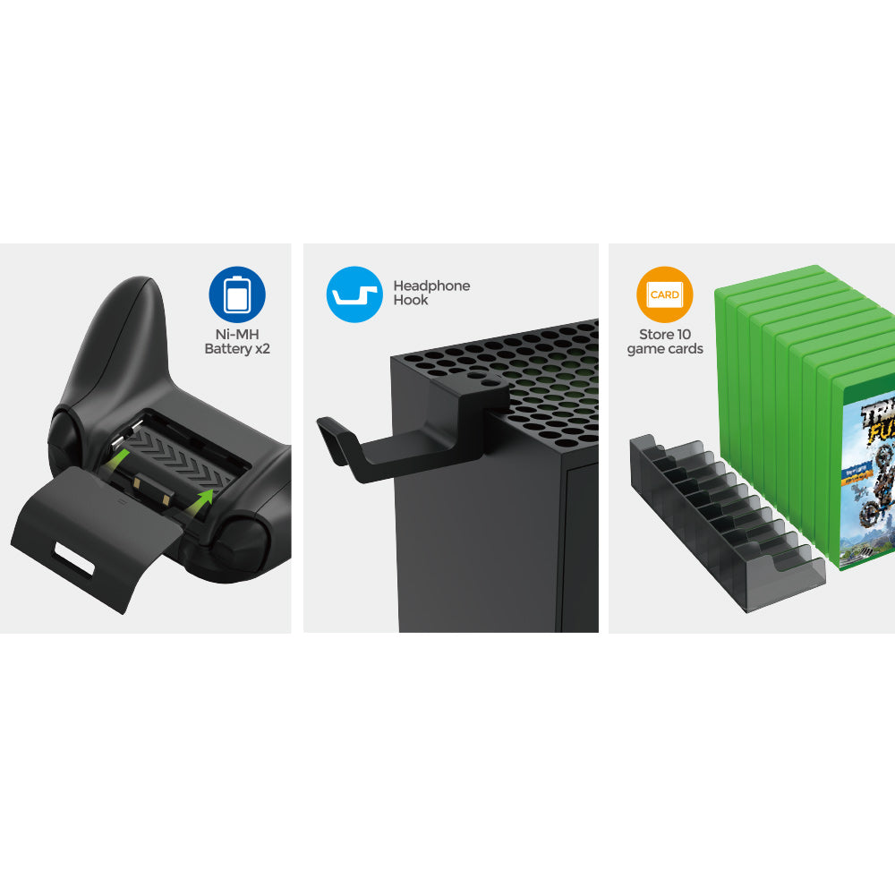 Dobe - Multifunctional Charging Dock - For Xbox Series X - Black | قاعدة شحن متعددة الوظائف - دوبي - لجهاز اكس بوكس سيريس اكس - أسود