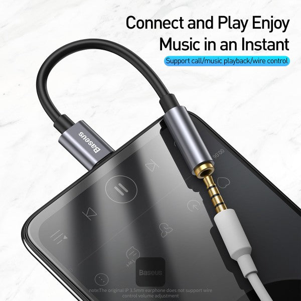 محول Baseus صوتي Type-C إلى 3.5mm - Baseus Type-C to 3.5mm Audio Adapter L54 Grey