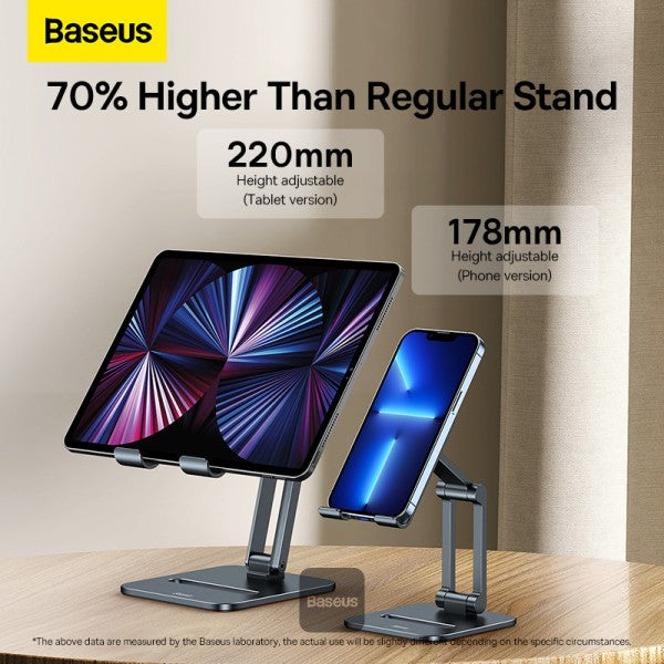 Baseus Foldable Metal Stand (Phone) Grey - حامل بيسوس معدني قابل للطي (للهاتف) رمادي
