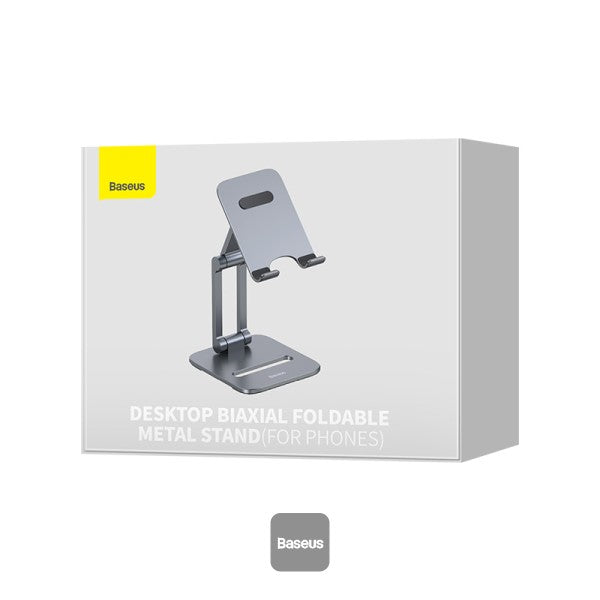 Baseus Foldable Metal Stand (Phone) Grey - حامل بيسوس معدني قابل للطي (للهاتف) رمادي