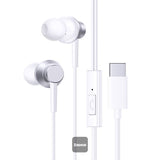 سماعات Baseus Encok CZ11 السلكية - أبيض | Baseus Encok CZ11 Wired Earphones White