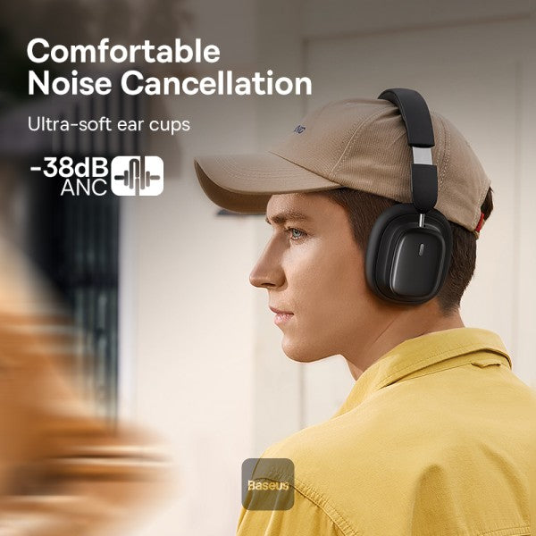 Baseus Bowie H1i Noise-Canceling Headphones Black - سماعات بيسوس بوي H1i بخاصية إلغاء الضوضاء سوداء