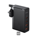 شاحن Baseus GaN5 Pro 2C+2U بقوة 100 واط | Baseus GaN5 Pro Charger 2C+2U 100W UK Black (With Cable C→C 100W 1m Black)