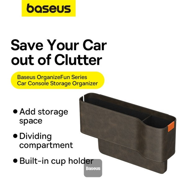 Baseus OrganizeFun Car Console Organizer Black - منظم كونسول سيارة بيسوس أورجنايز فن أسود