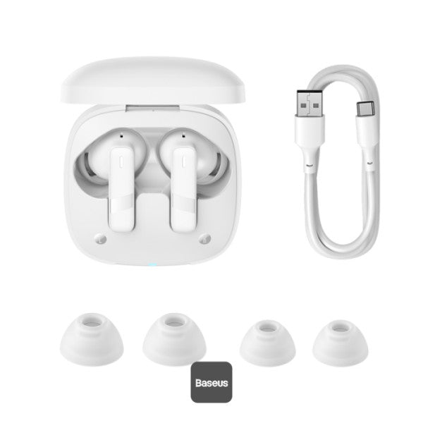 سماعات بيسوس بوي E20 لاسلكية TWS بيضاء | Baseus Bowie E20 TWS Earphones White