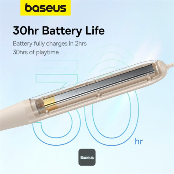 Baseus Bowie P1 Neckband Earphones White - سماعات بيسوس بوي P1 نيك باند أبيض