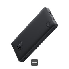 باور بانك Baseus Airpow Lite 10000mAh للشحن السريع 15 واط مع منفذ Type-C ومنفذ USB-A - أسودBaseus Airpow Lite 10000mAh Fast Charge Power Bank 15W With Type-C and USB-A Port - Black