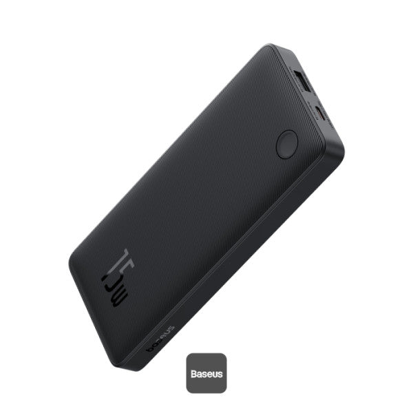 باور بانك Baseus Airpow Lite 10000mAh للشحن السريع 15 واط مع منفذ Type-C ومنفذ USB-A - أسودBaseus Airpow Lite 10000mAh Fast Charge Power Bank 15W With Type-C and USB-A Port - Black
