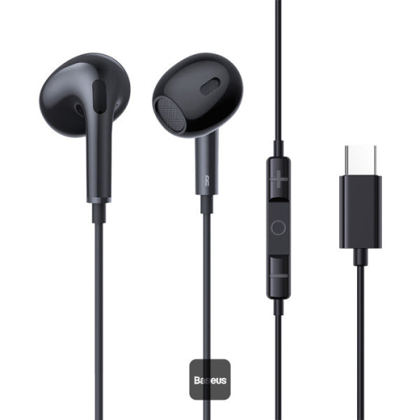Baseus Encok CZ17 Wired Earphones Black - سماعات بيسوس انكوك CZ17 سلكية سوداء