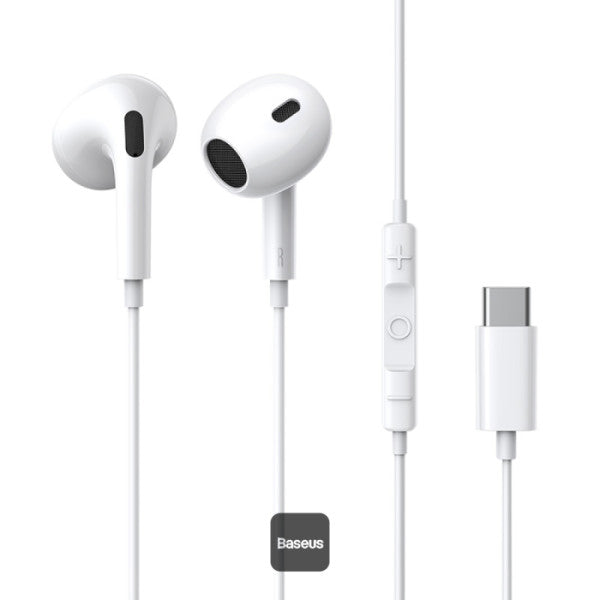 Baseus Encok CZ17 Wired Earphones White - سماعات بيسوس انكوك CZ17 سلكية بيضاء