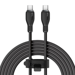 Baseus Pudding Series Fast Charging Cable Type-C to Type-C 100W 5A 2M - Black | كابل تايب سي بيسوس بودينج شحن سريع 100 واط 5 أمبير 2 متر - أسود