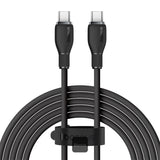 Baseus Pudding Series Fast Charging Cable Type-C to Type-C 100W 5A 2M - Black | كابل تايب سي بيسوس بودينج شحن سريع 100 واط 5 أمبير 2 متر - أسود