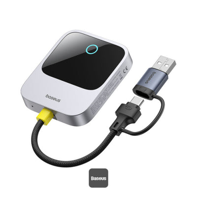 محول باسيوس SafeJourney كاربلاي لاسلكي رمادي - Baseus SafeJourney Wireless CarPlay Adapter Grey