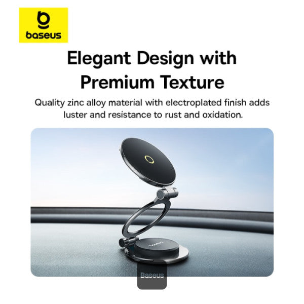 Baseus MagPro II Magnetic Car Mount Stick-on Black | حامل بيسوس ماج برو 2 مغناطيسي لاصق للسيارة أسود