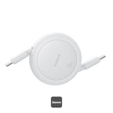 Baseus Free2Pull Mini Retractable Type-C Cable 60W Fast Charging 1M - White | كابل تايب سي قابل للسحب بيسوس فري تو بول ميني شحن سريع 60 واط 1 متر - أبيض