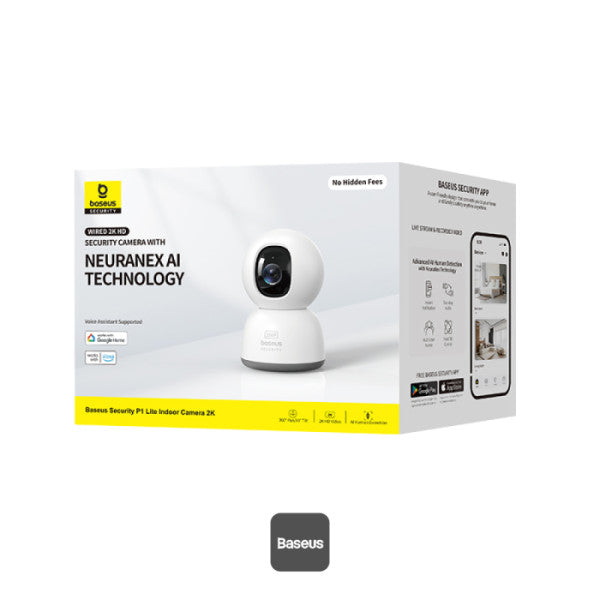 كاميرا بيسوس الأمنية الداخلية P1 لايت 2K Baseus Security P1 Lite Indoor Camera 2K White UK