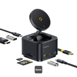 هاب Baseus MagPro II 7 في 1 مع شحن لاسلكي مغناطيسي | Baseus MagPro II 7-in-1 HUB Magnetic Wireless Charging 15W Black