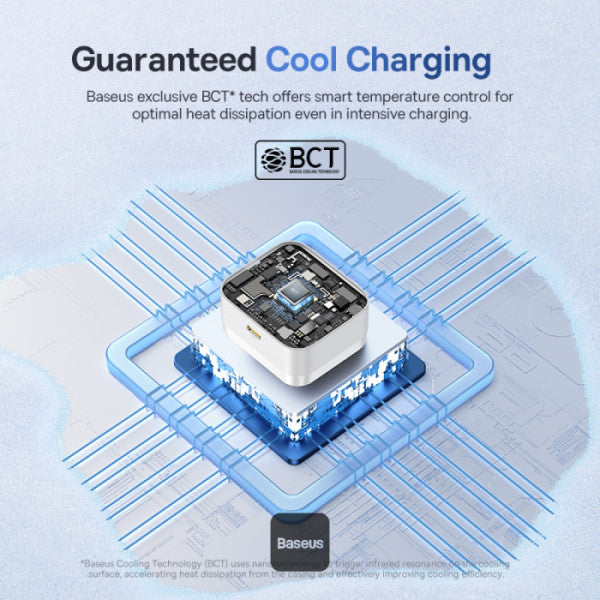 Baseus Palm Charger 1C 30W UK White (With Cable C→C 60W 1m White) | شاحن بيسوس بالم 1C 30 واط UK أبيض