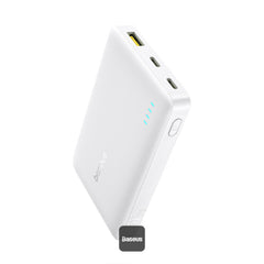 Baseus EnerFill FP21 Power Bank 10000mAh 22.5W White (With Cable C→C 30cm 20V/3A) | بيسوس إنرفيل باور بانك 10000 مللي أمبير 22.5 واط أبيض