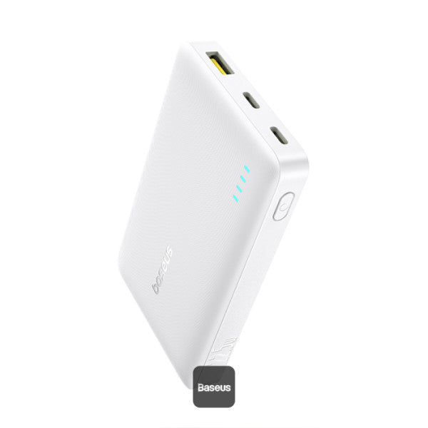 Baseus EnerFill FP21 Power Bank 10000mAh 22.5W White (With Cable C→C 30cm 20V/3A) | بيسوس إنرفيل باور بانك 10000 مللي أمبير 22.5 واط أبيض