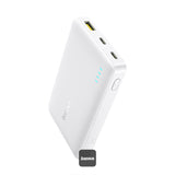 Baseus EnerFill FP21 Power Bank 10000mAh 22.5W White (With Cable C→C 30cm 20V/3A) | بيسوس إنرفيل باور بانك 10000 مللي أمبير 22.5 واط أبيض