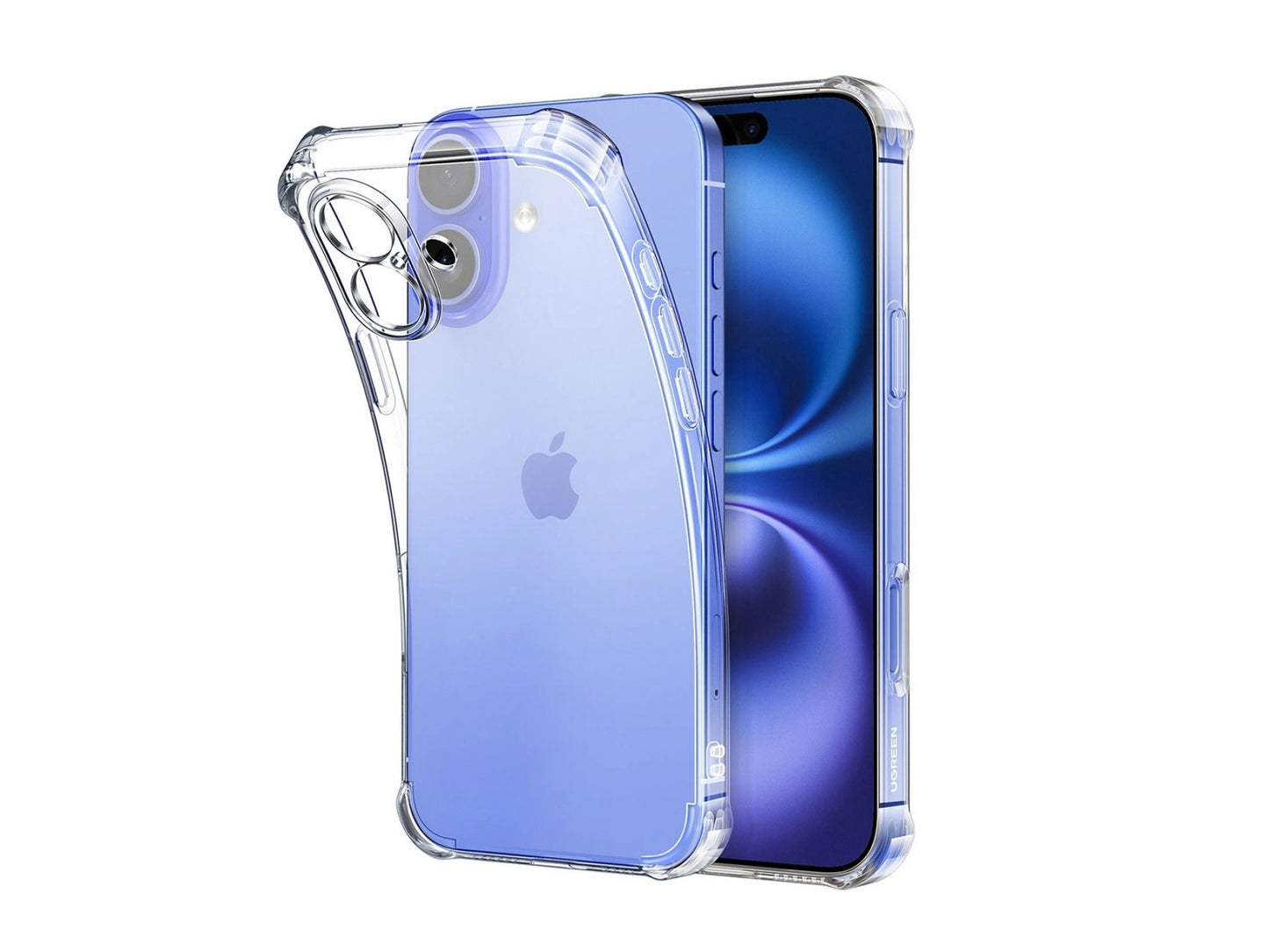 UGREEN Bright Cushion Protective Case for iPhone 16 (Clear) | حافظة حماية شفافة بوسادة مضيئة من يوجرين لآيفون 16