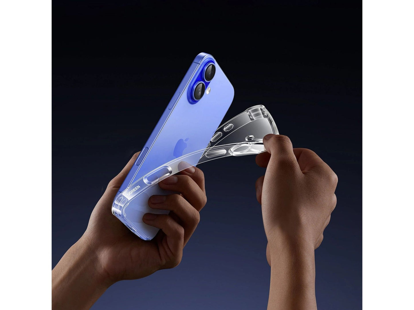 UGREEN Bright Cushion Protective Case for iPhone 16 (Clear) | حافظة حماية شفافة بوسادة مضيئة من يوجرين لآيفون 16