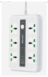 مشترك كهربائي Lenyes LS130-UK بستة منافذ كهربائية و3 منافذ تايب سي و3 منافذ يو إس بي | Lenyes LS130-UK Power Strip 6 AC Outlets 3 USB-C 3 USB Home and Office